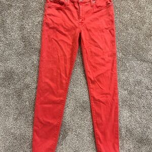 Hudson Jeans Women's Vibrant Red Skinny Jeans
